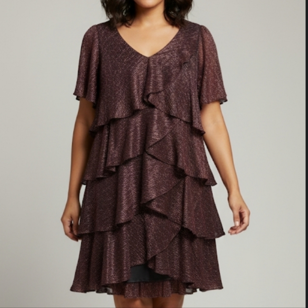 Ignite Evenings Shimmering Purple Dress Size 12